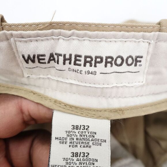 Weatherproof Pants Men's 38 X 32 Khaki Cotton Security Pockets Straight Leg - Picture 5 of 9